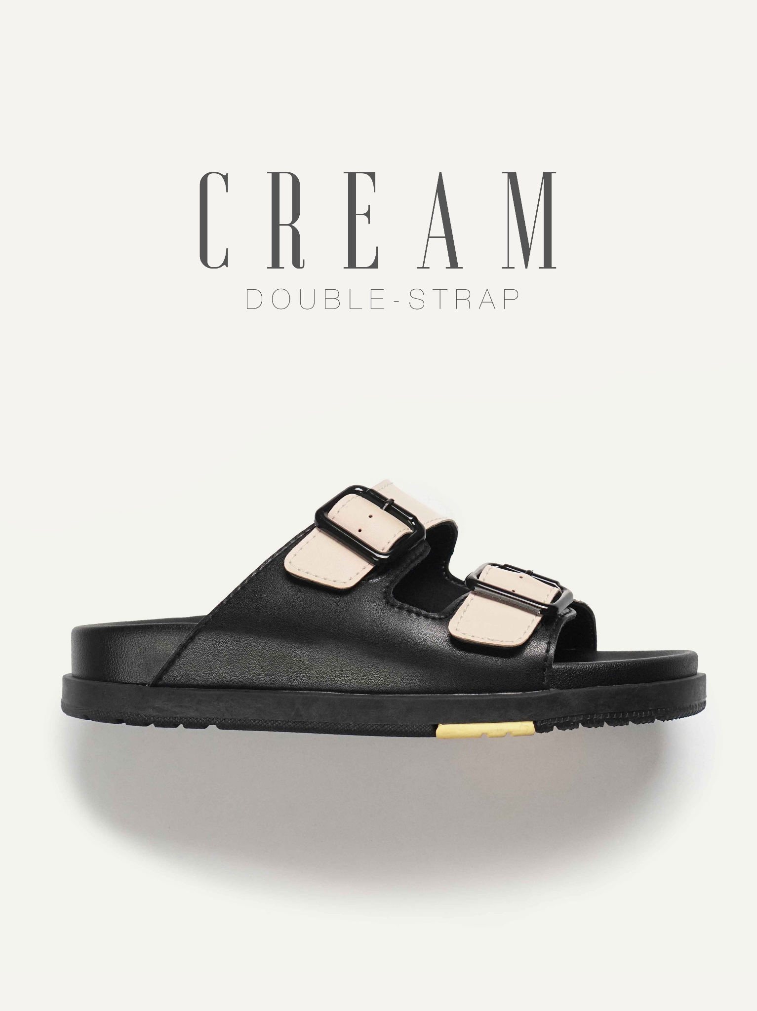 Dép Nam Double - Strap Sandal Cream