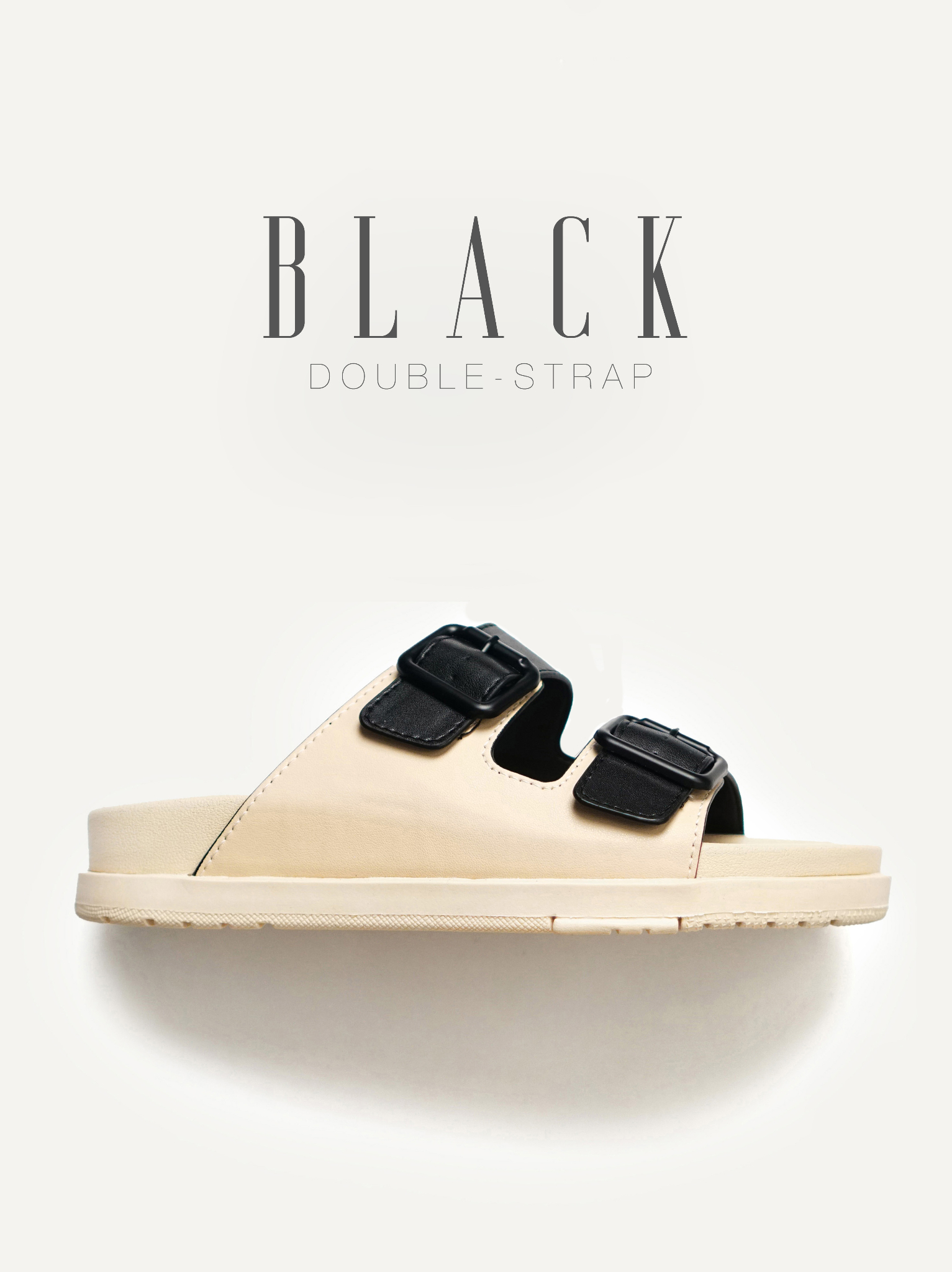 Dép Nam Double - Strap Sandal Black