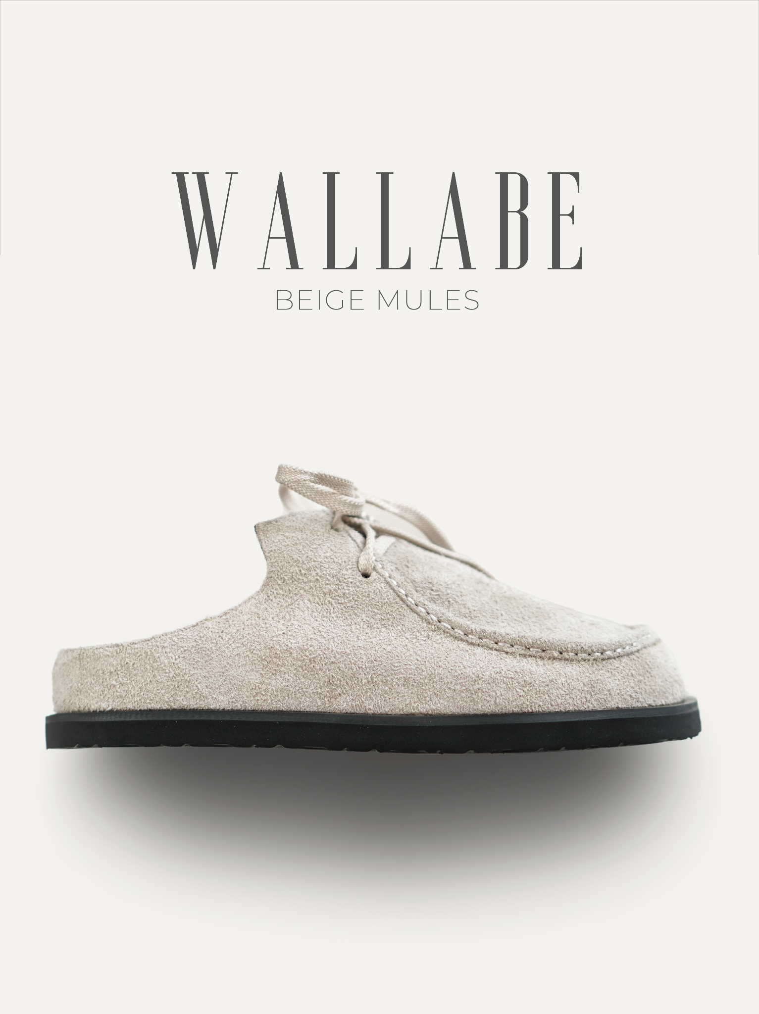 Giày nam Sục Wallabe Mules Beige