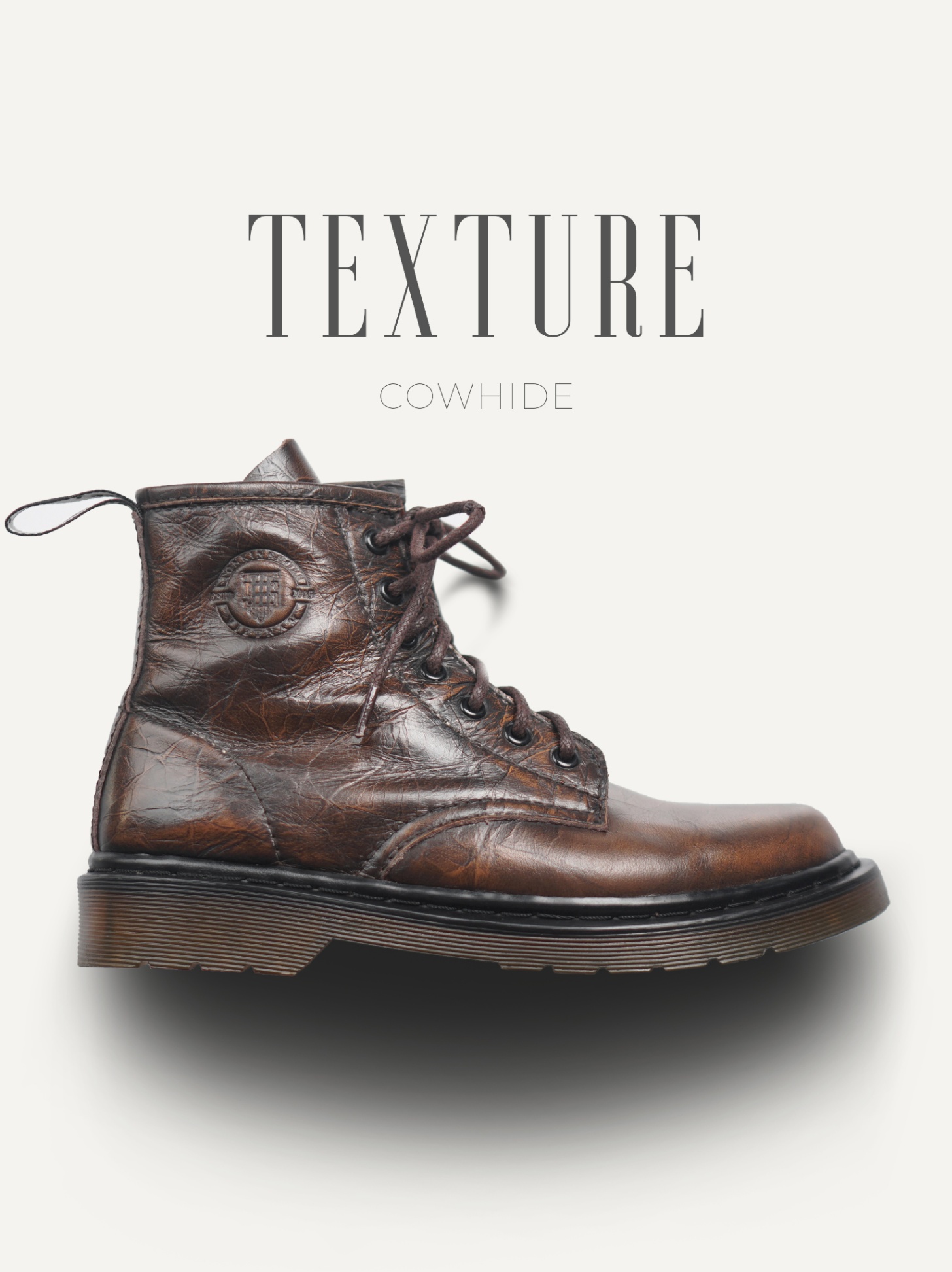 Boot Texture Giày nam Texture Cowhide