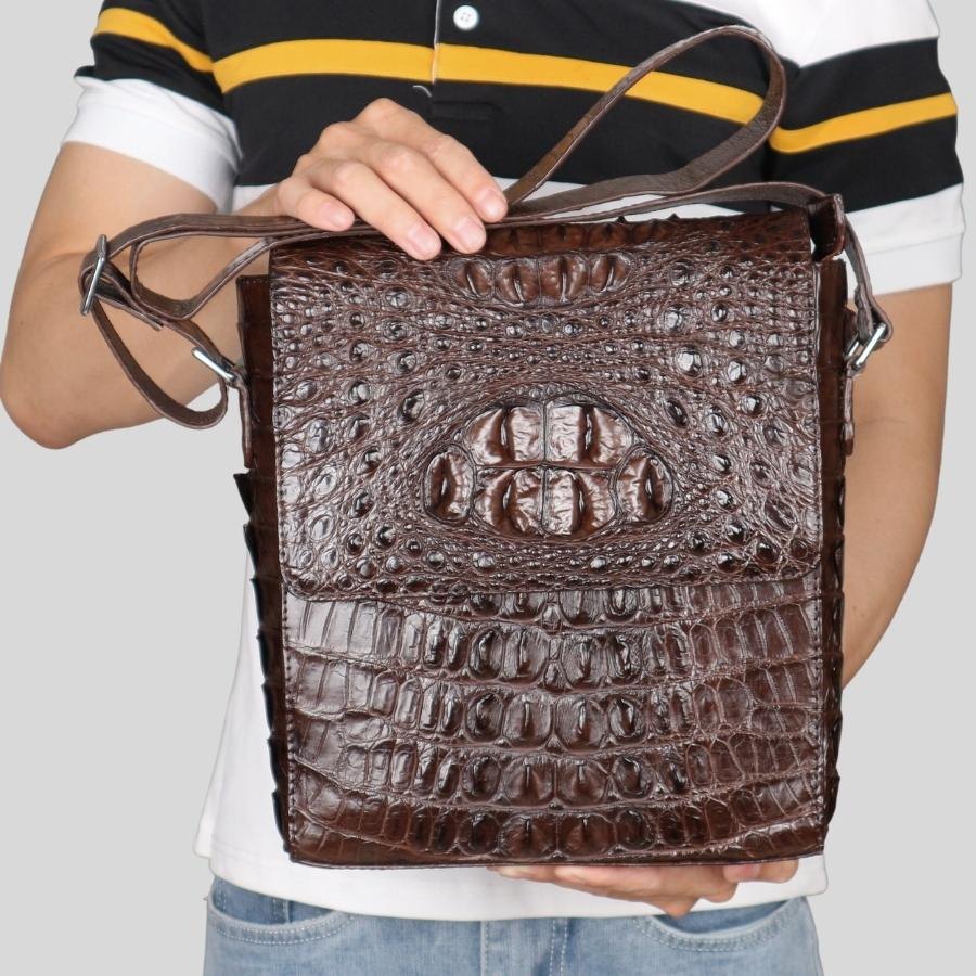 Túi Đeo Chéo Đựng Ipad Da Cá Sấu Vân Gù - Size 23*28*6Cm