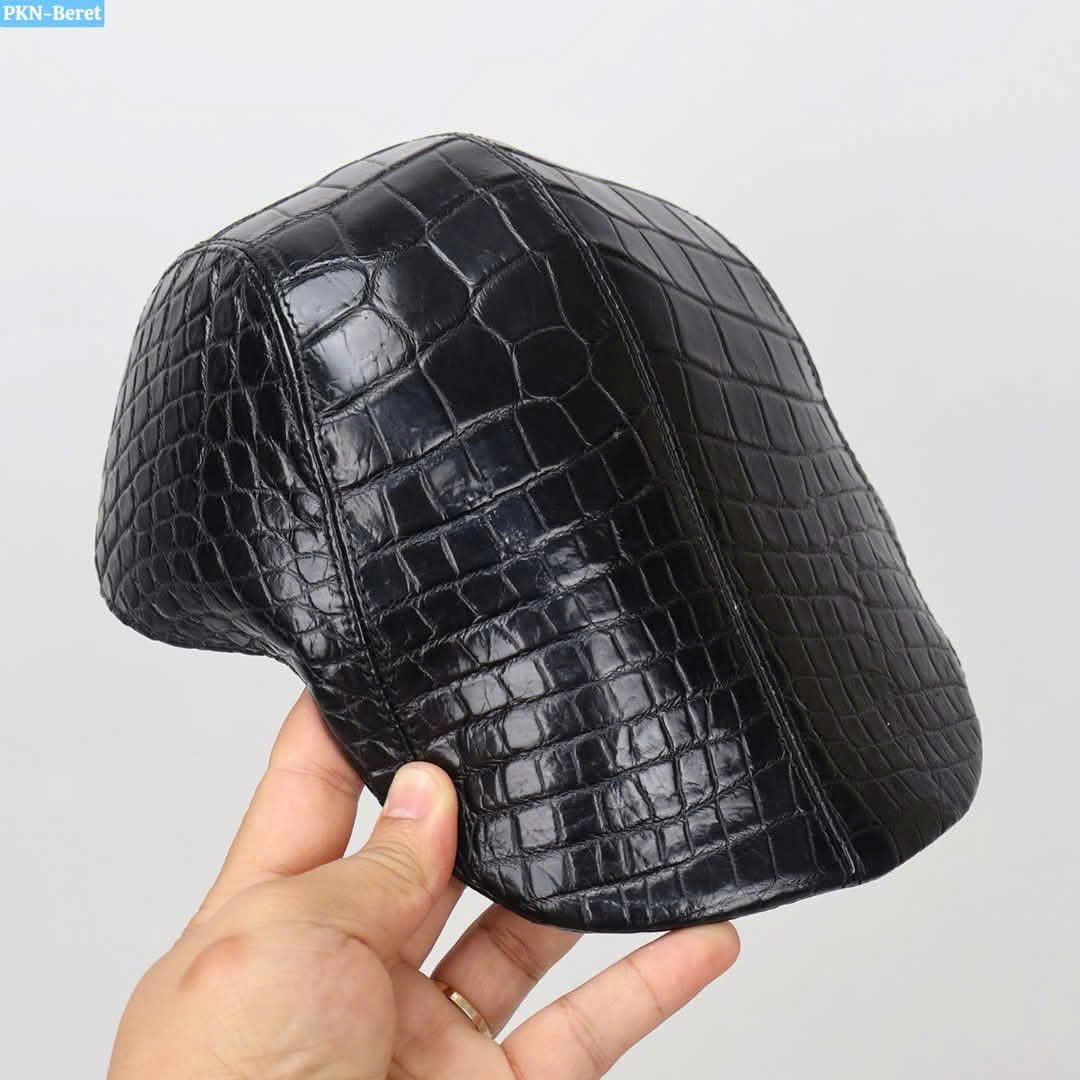 Nón Beret Da Cá Sấu Bụng
