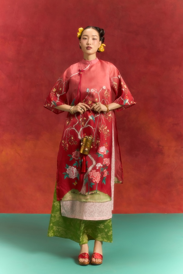 Áo dài Vân Hà-Red