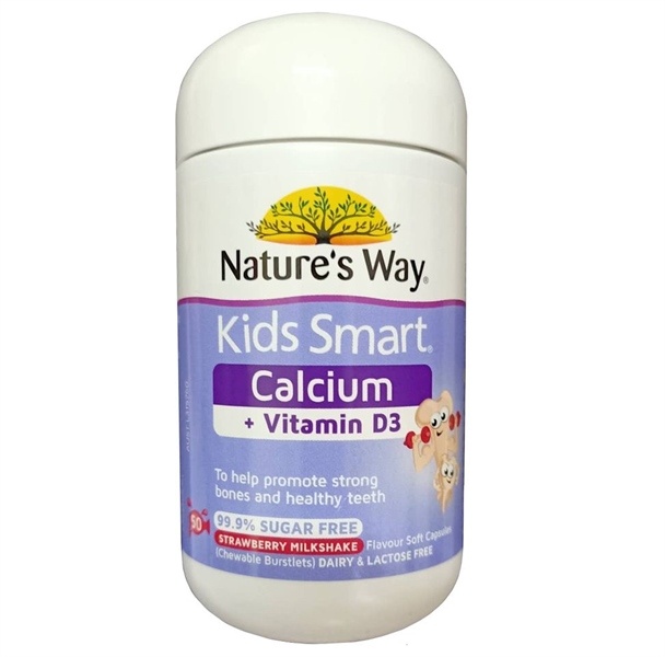 Canxi + Vitamin D3 cho trẻ - Kids Smart Nature's Way 50v