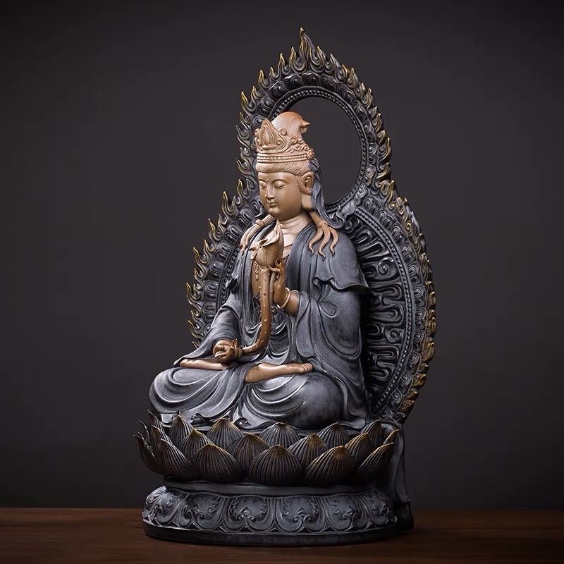 Tượng Phật Đại Thế Chí Bồ Tát bằng đồng giả cổ cao 30cm