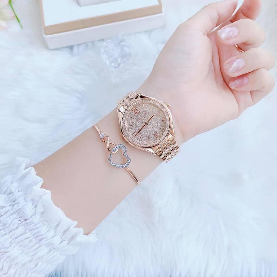 Đồng hồ Michael Kors Nữ Mindy Three-Hand Rose Gold-Tone Steel Watch MK7085 giảm giá 60%