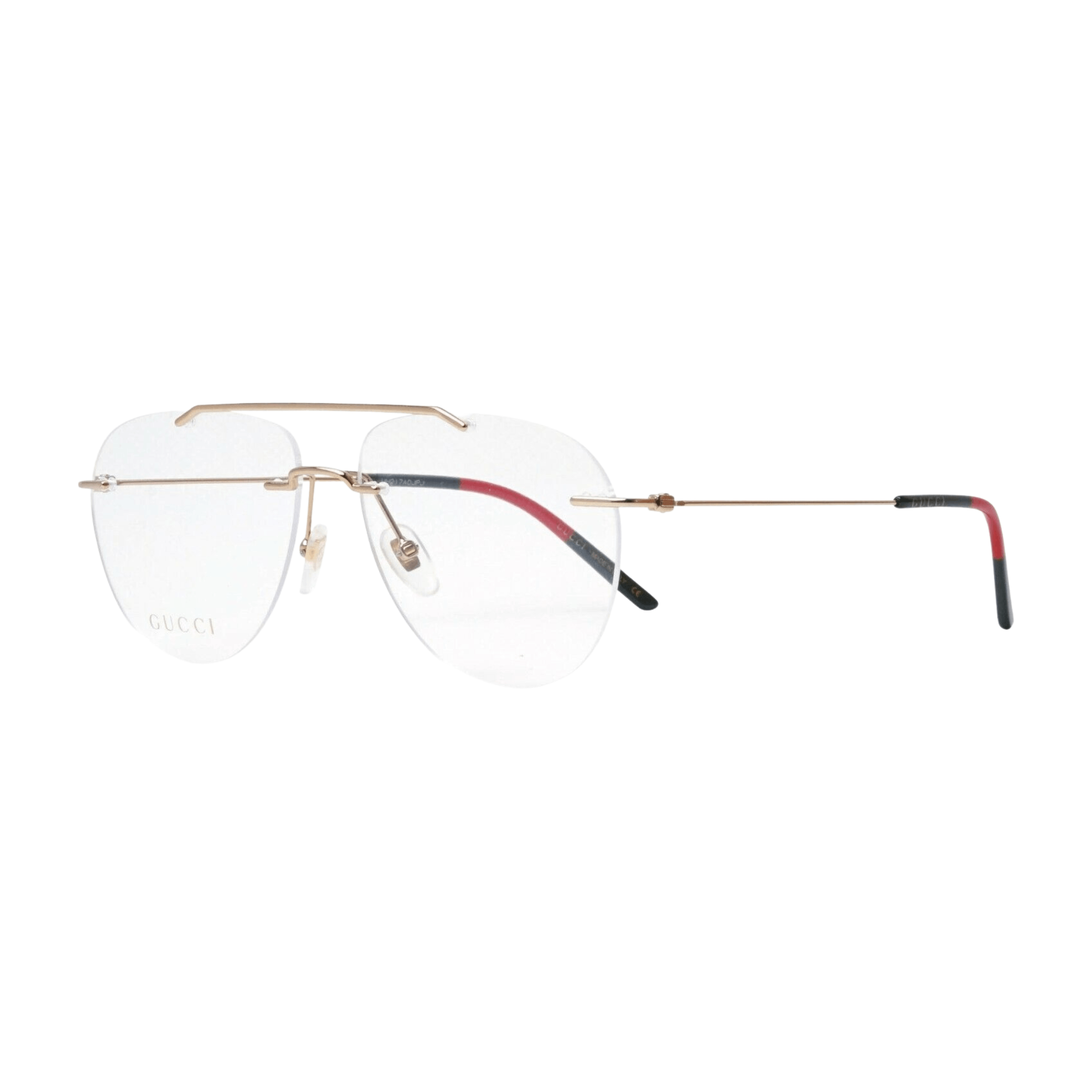 Gọng kính Gucci Men's Eyeglasses GG0398O GG/0398/O 002 Gold Rimless Optical Frame 58mm