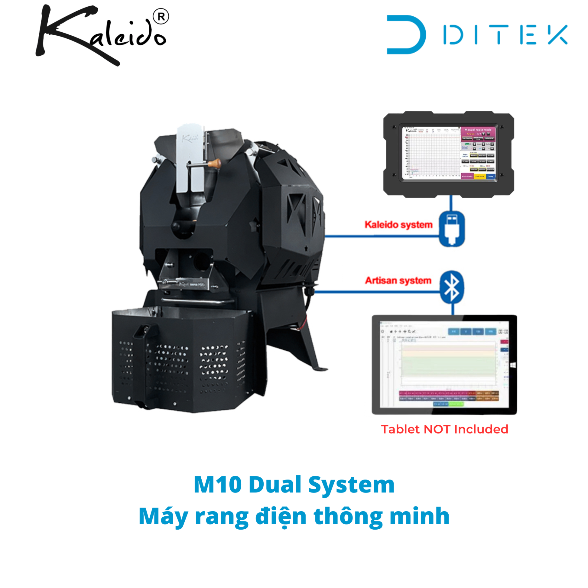 Máy rang cà phê điện thông minh Kaleido M10 Sniper Dual System (Kaleido + Artisan)