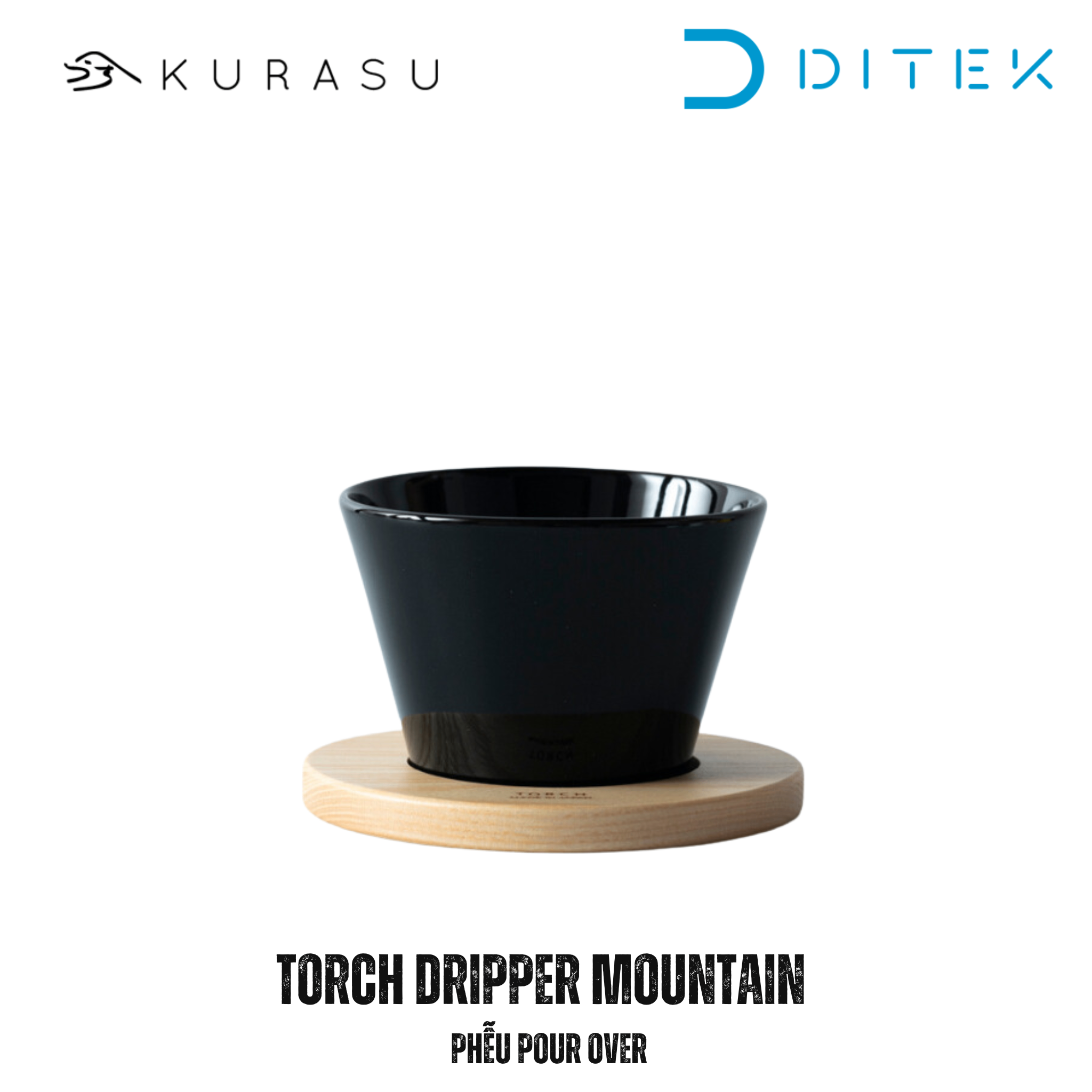 Phễu cà phê Pour Over TORCH Mountain Dripper - Đen