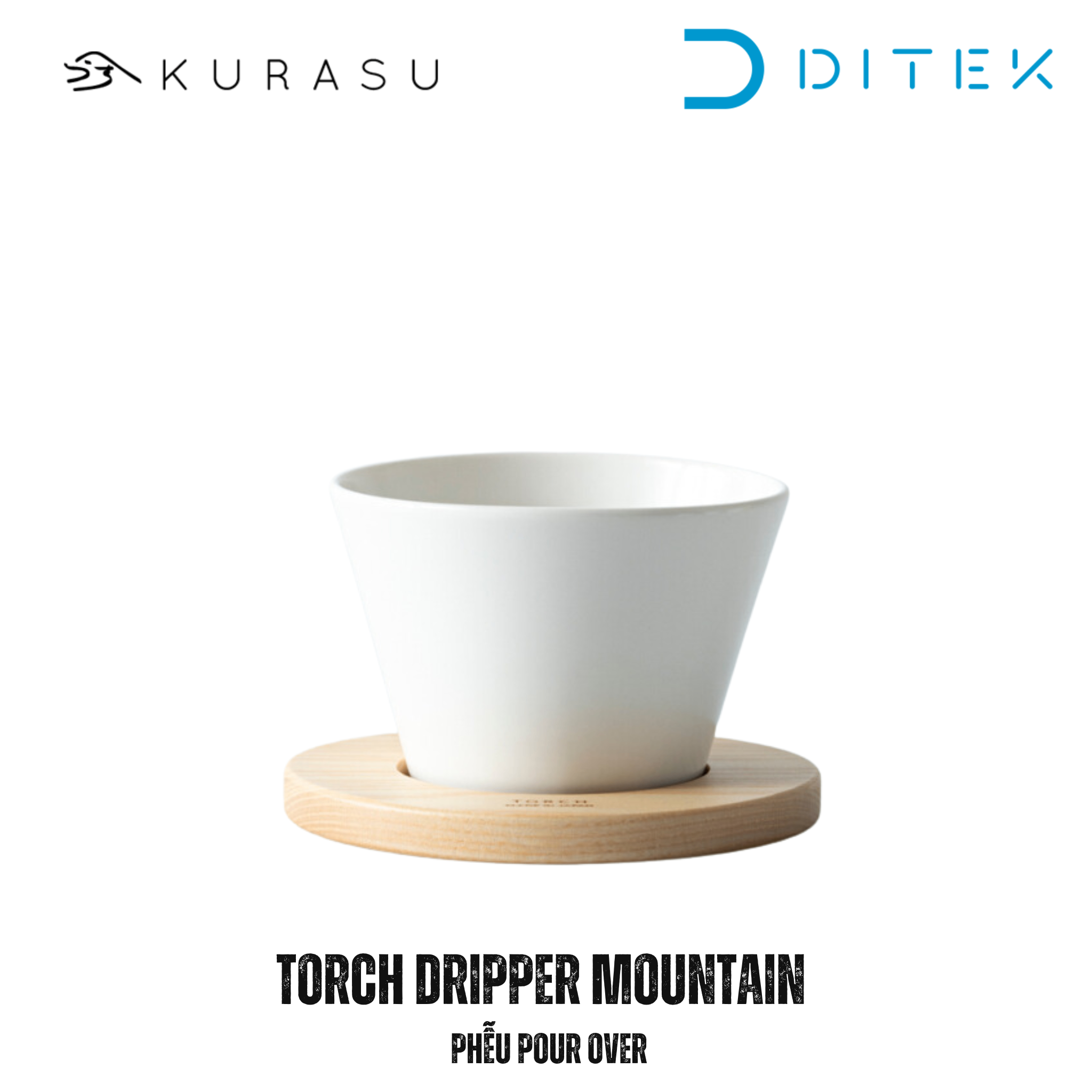 Phễu cà phê Pour Over TORCH Mountain Dripper - Trắng