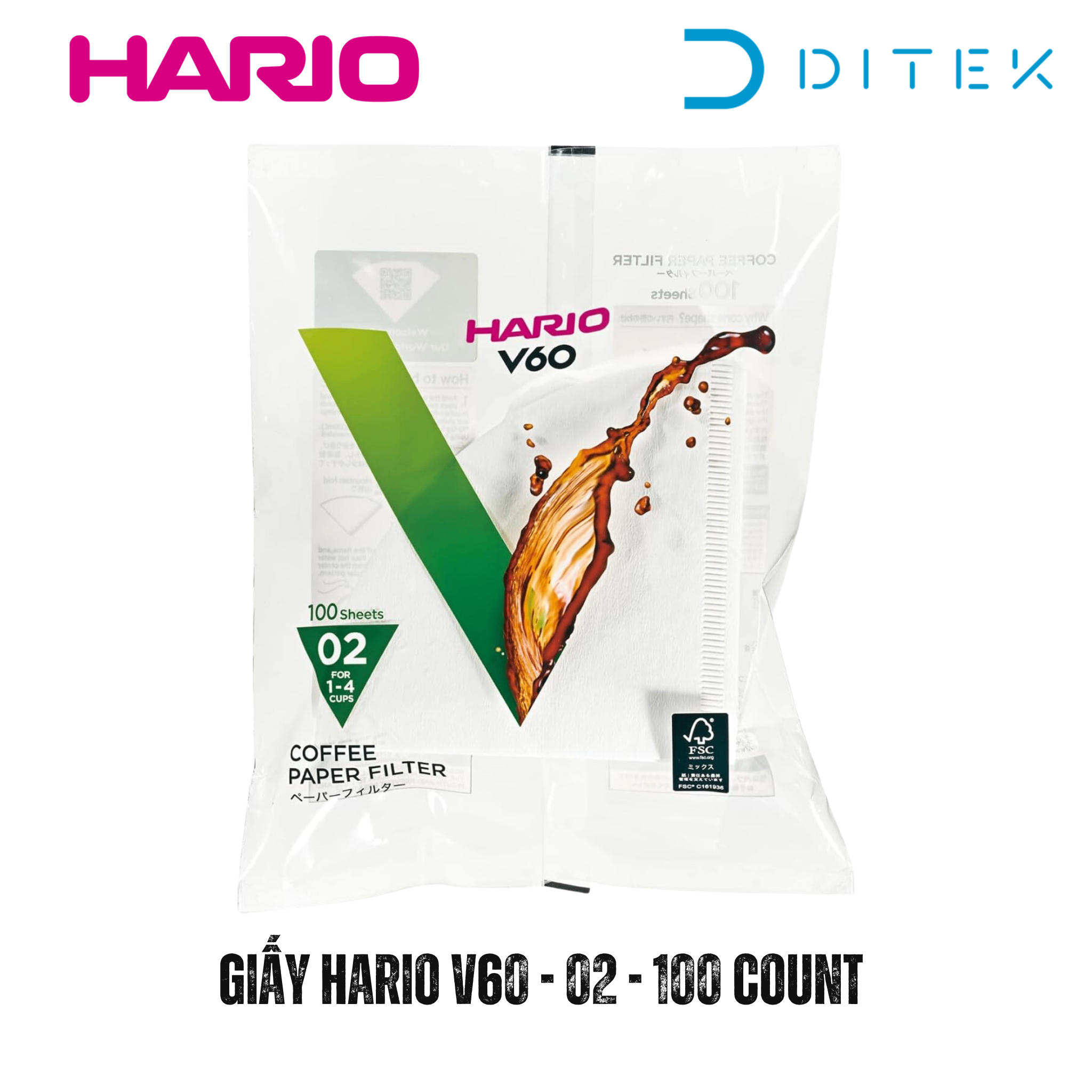 Giấy lọc Hario V60 - size 02 - 100 tờ