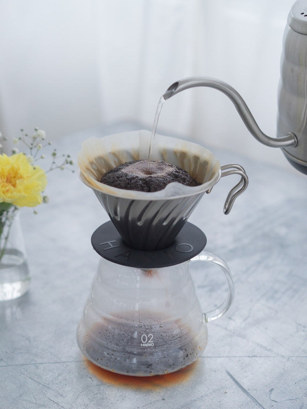 Phễu cà phê HARIO V60 Metal Sliver