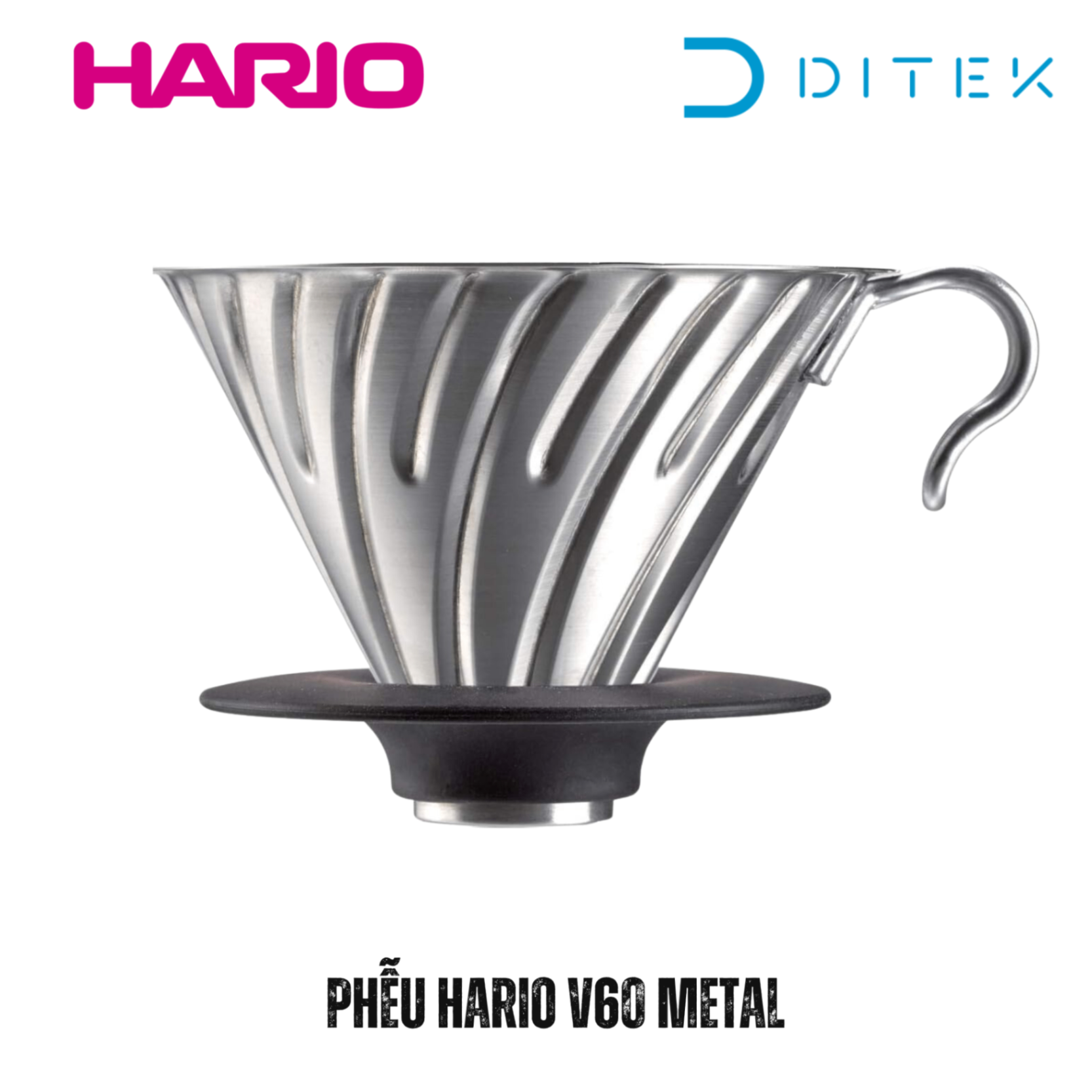 Phễu cà phê HARIO V60 Metal Sliver