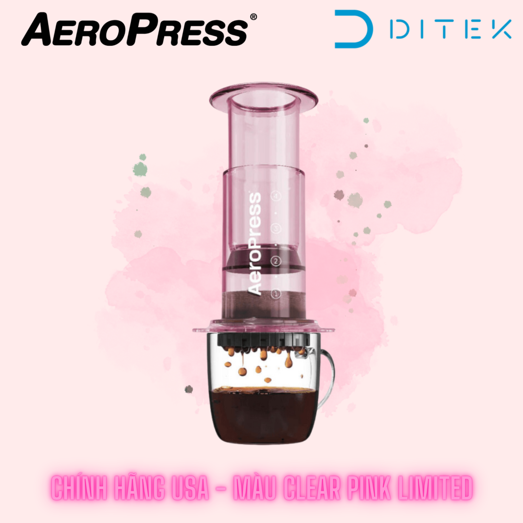 AEROPRESS CLEAR COLORFUL Chính hãng Mỹ | chất liệu Tritan trong suốt