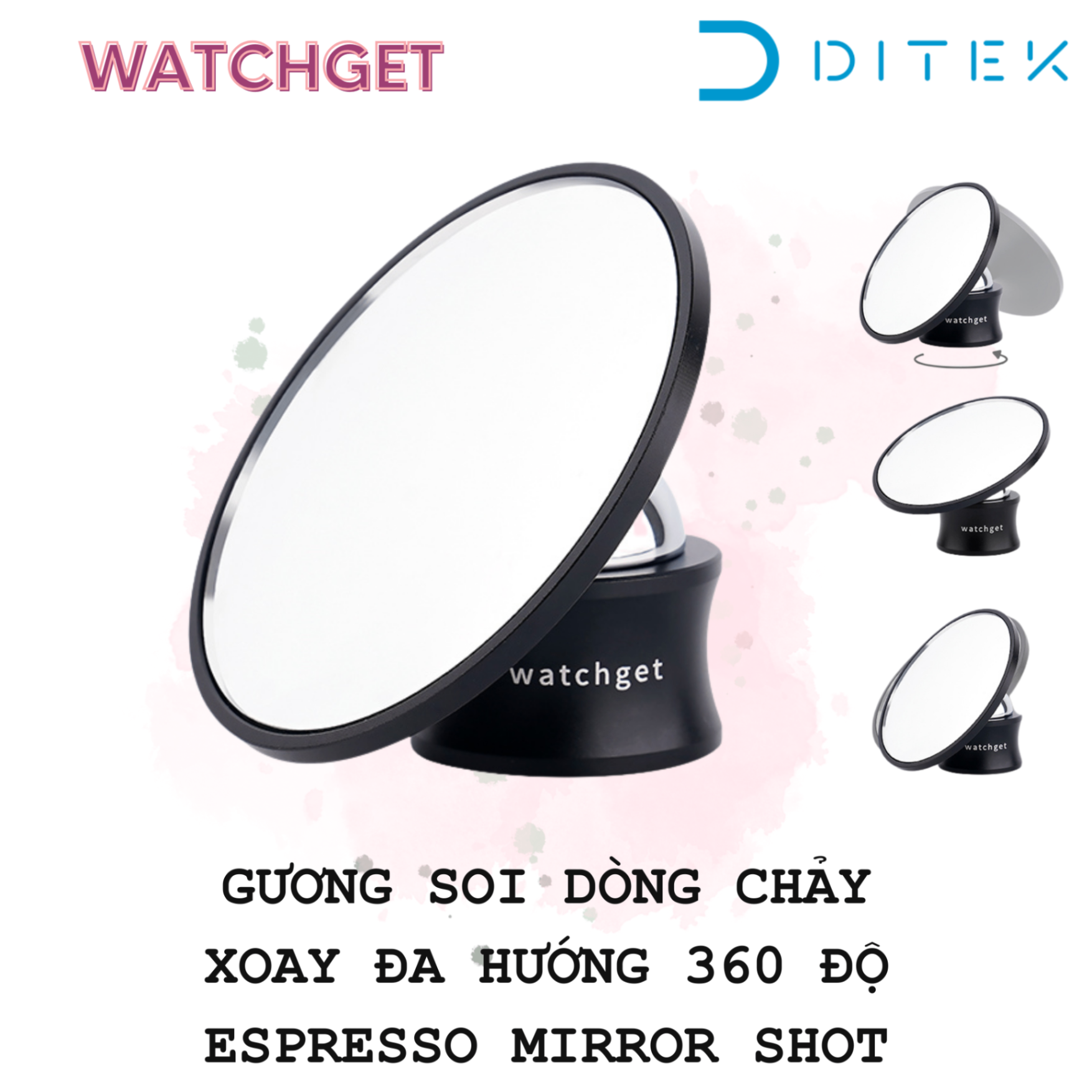 Gương soi dòng chảy cà phê espresso mirror shot nhôm cao cấp có nam châm xoay 360 độ