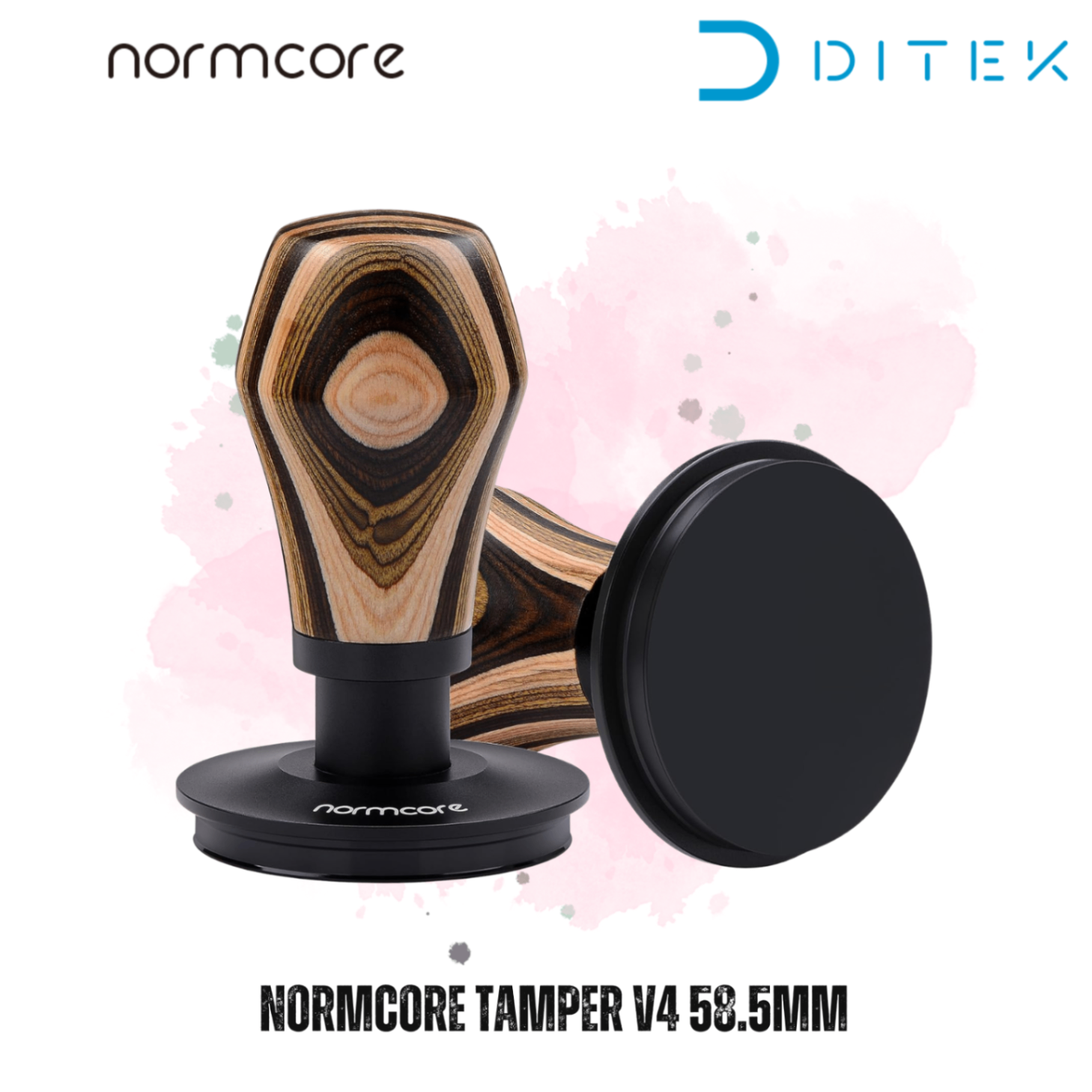 Nén cà phê Normcore 58.5mm Coffee Tamper V4 Colorfull Wood Titanium PVD Coasting Flat Base - Đế phẳng