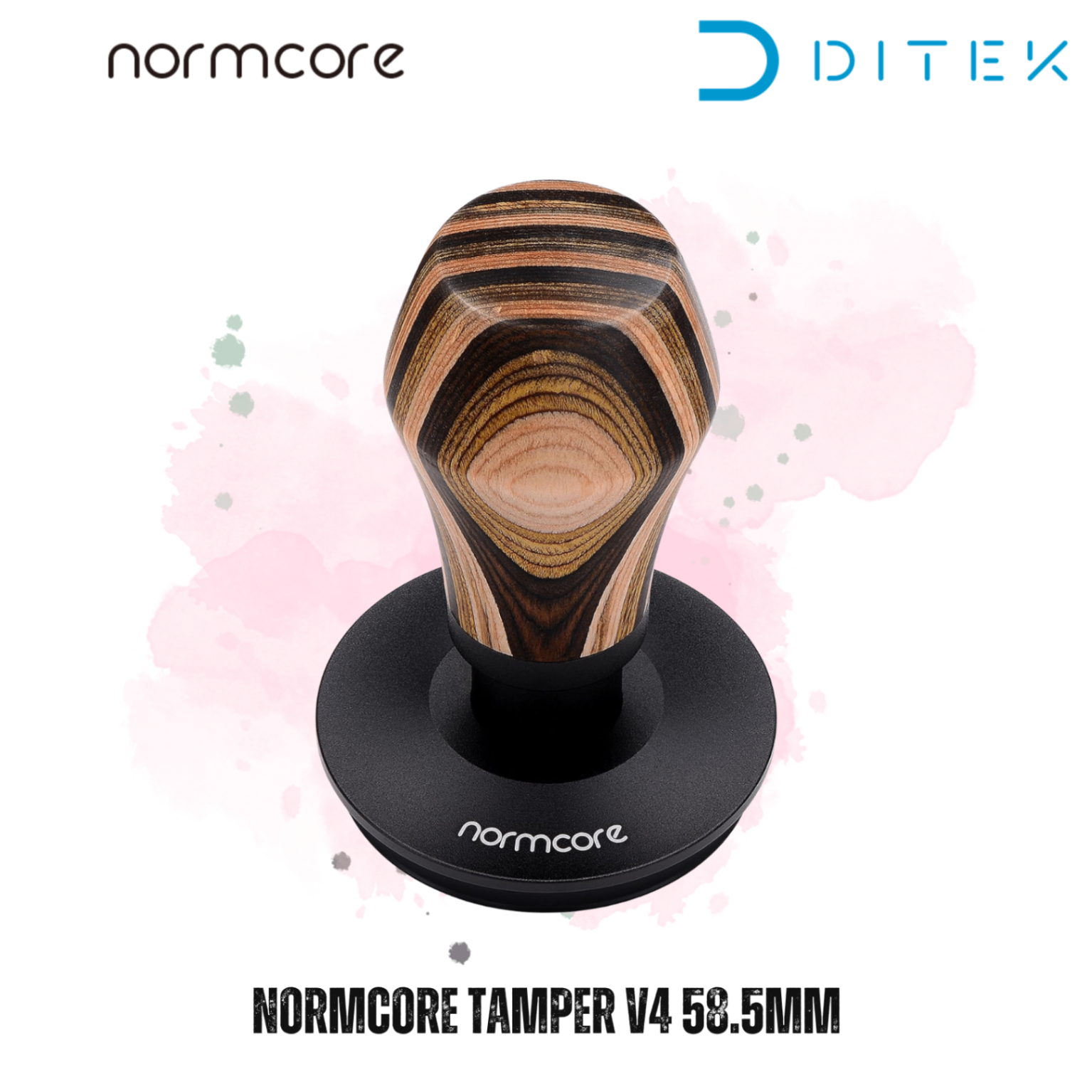 Nén cà phê Normcore 58.5mm Coffee Tamper V4 Colorfull Wood Titanium PVD Coasting Flat Base - Đế phẳng