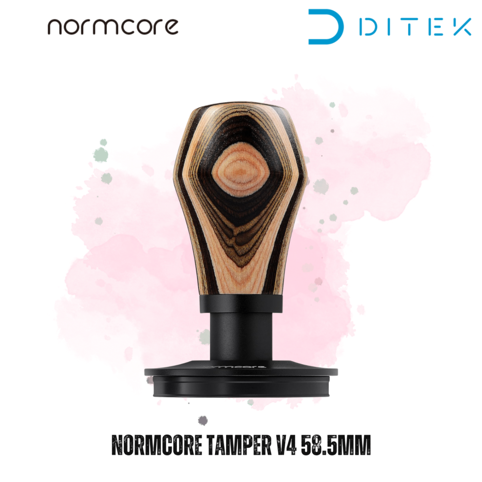 Nén cà phê Normcore 58.5mm Coffee Tamper V4 Colorfull Wood Titanium PVD Coasting Flat Base - Đế phẳng