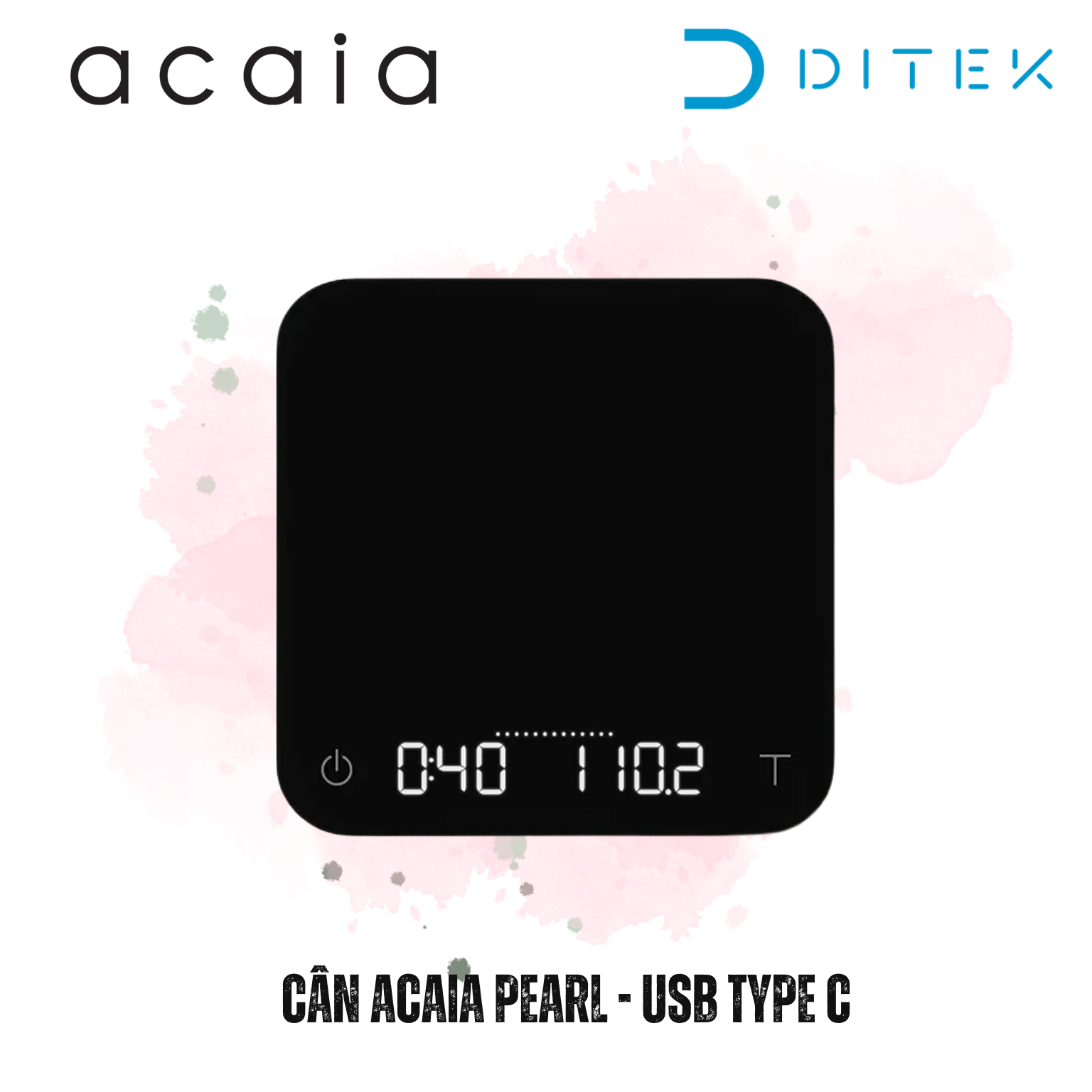 Cân Acaia Pearl 2021 USB-C – Cân pha cà phê barista cao cấp, màn LED, flow rate, chính hãng