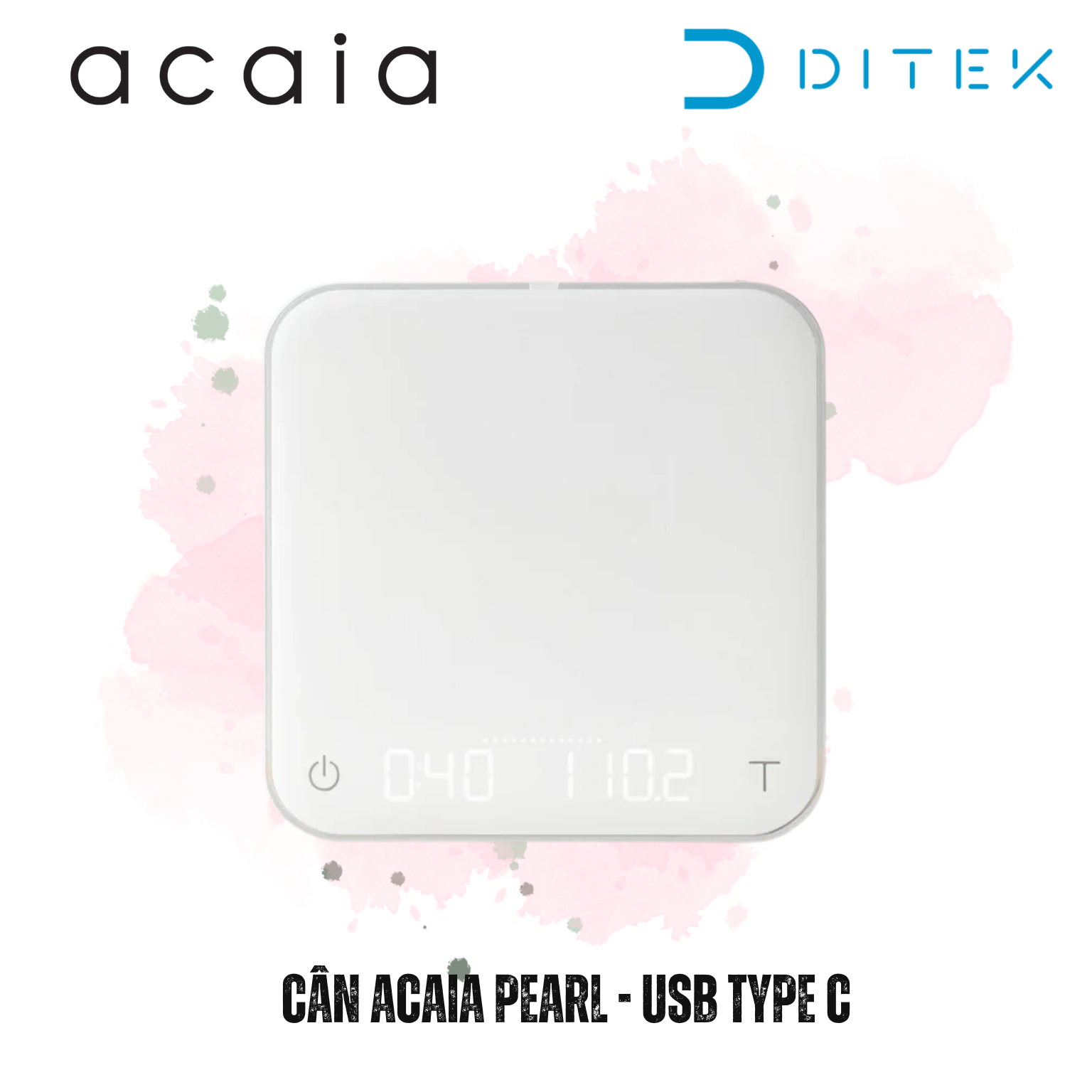 Cân Acaia Pearl 2021 USB-C – Cân pha cà phê barista cao cấp, màn LED, flow rate, chính hãng