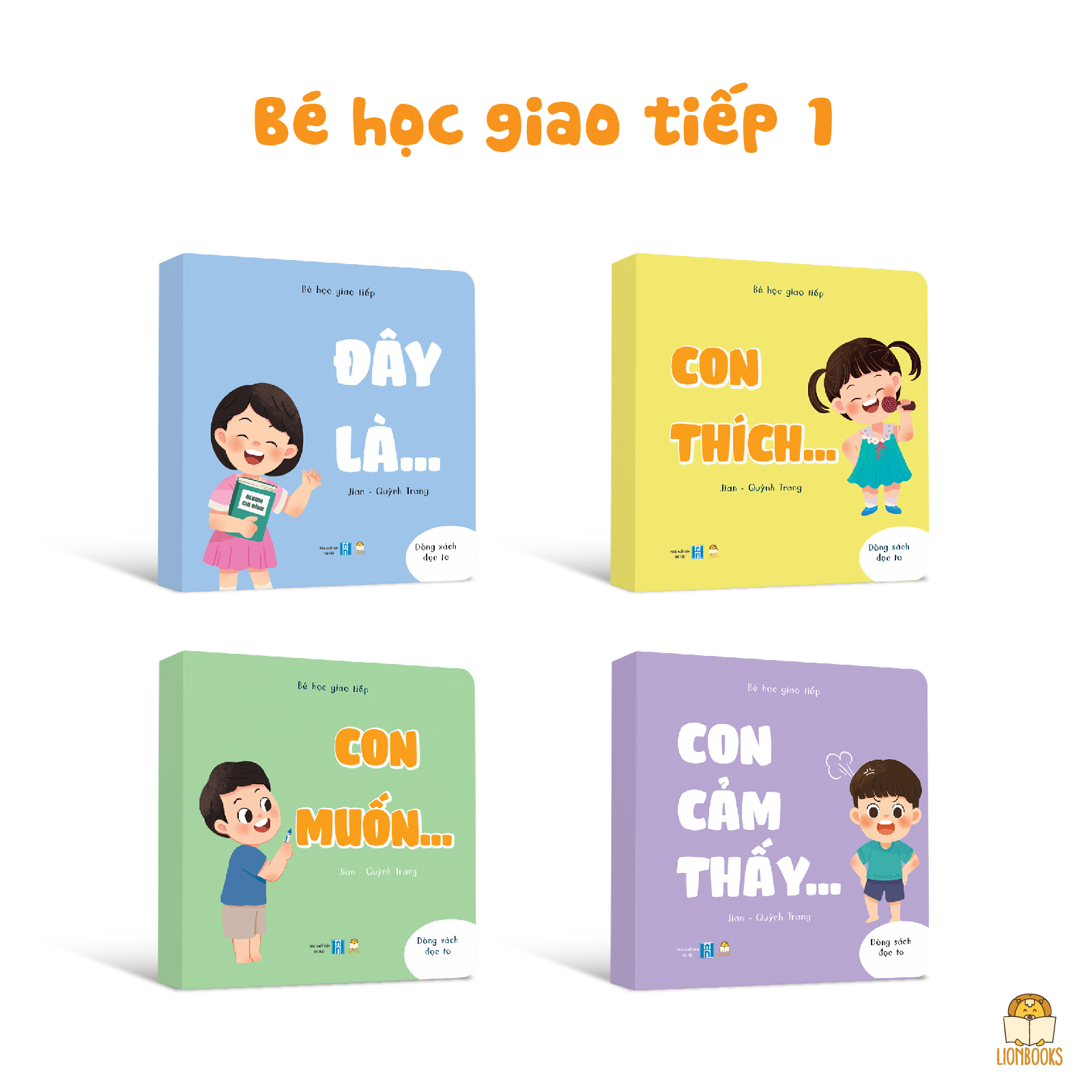 Bộ Bé học giao tiếp Phần 1 4 cuốn bồi cứng