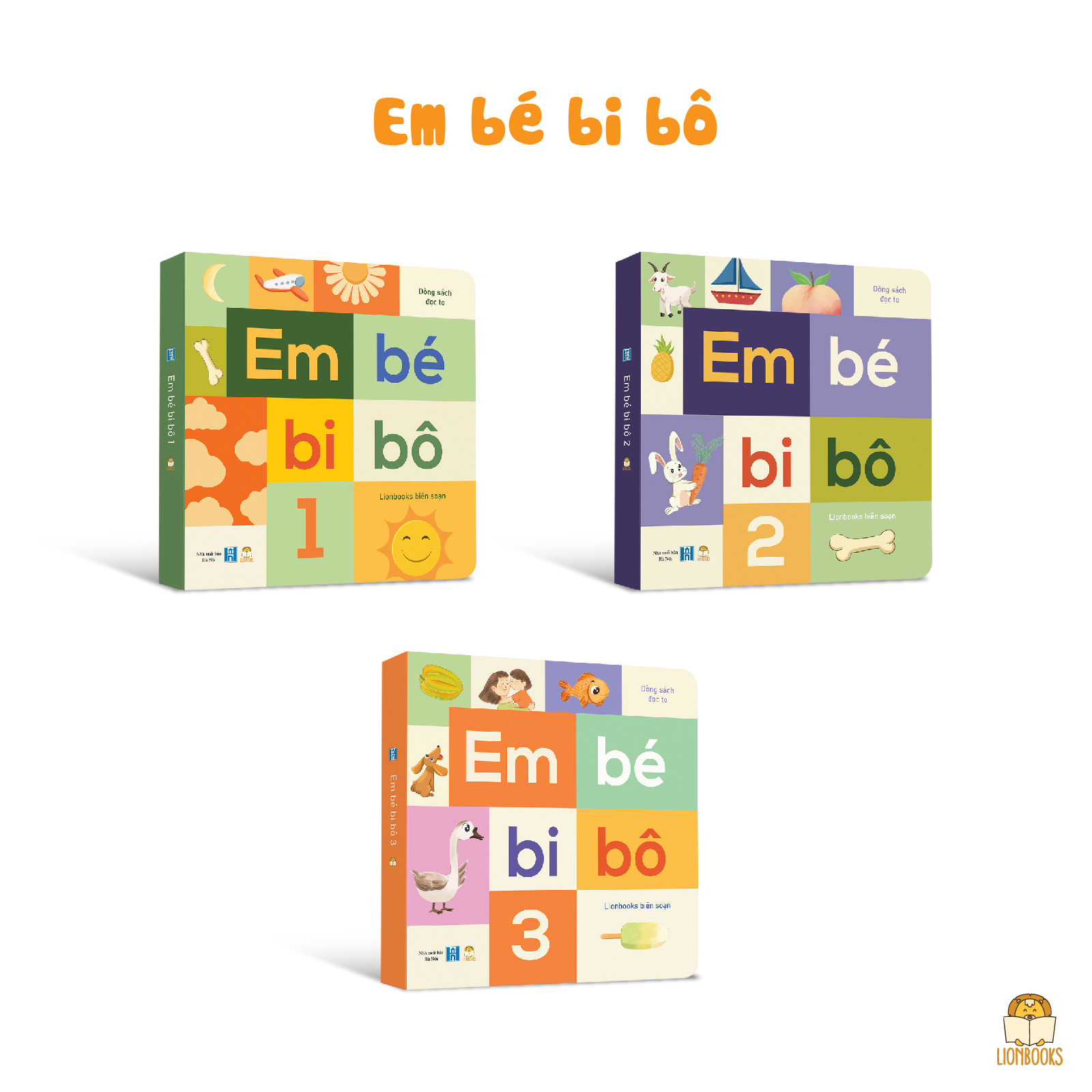 Bộ sách Em Bé Bi Bô 3 cuốn Bồi cứng cho bé tập nói 0-3