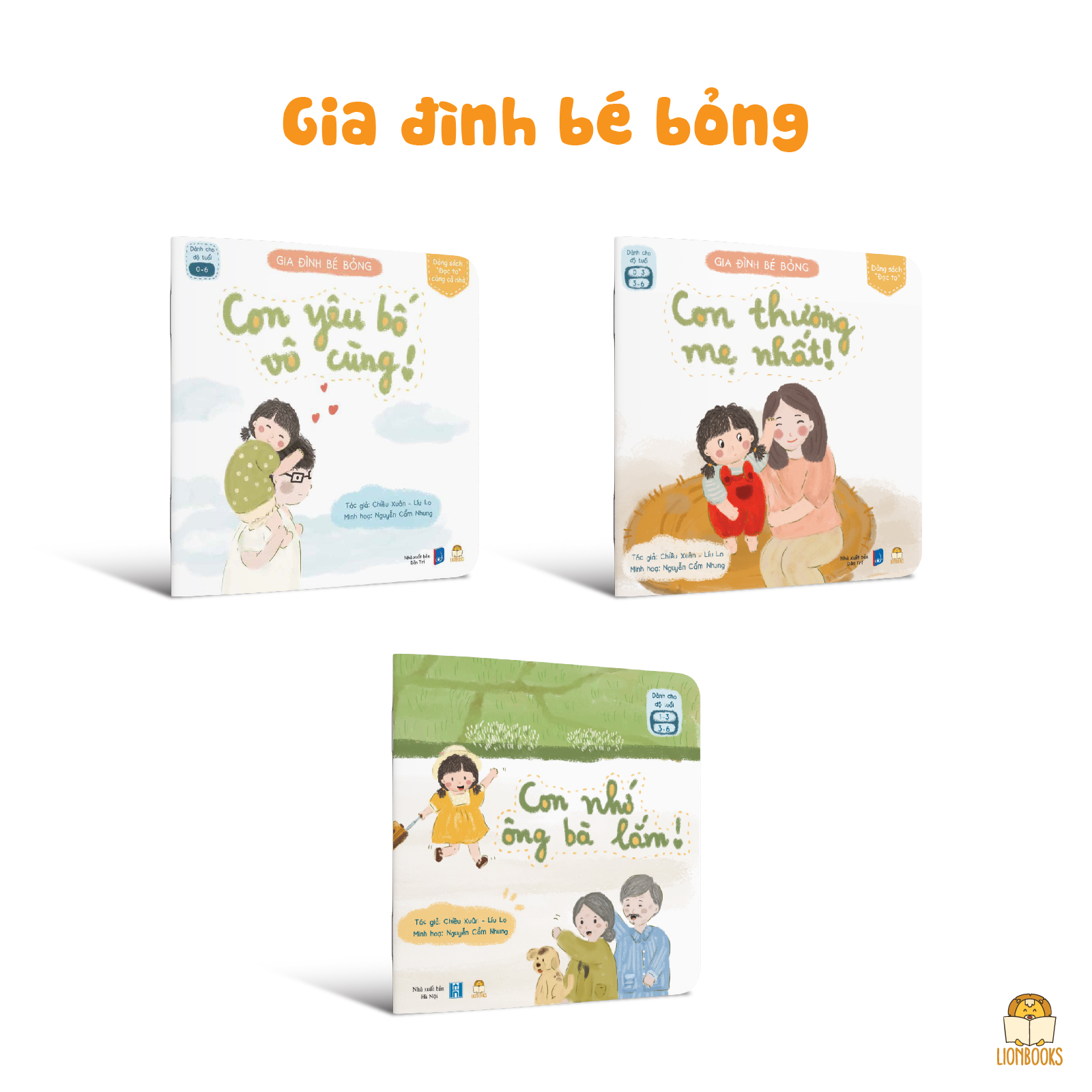Bộ Gia đình Bé Bỏng 3 cuốn thơ bìa mềm