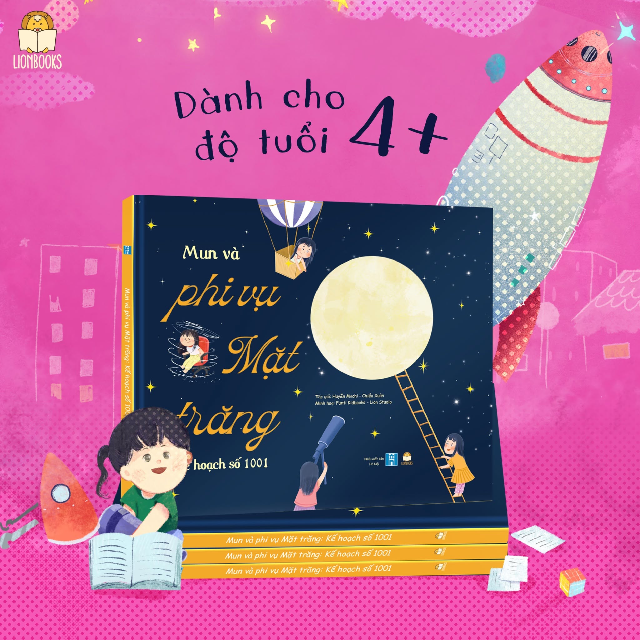 Đặt trước - Cuốn Mun và phi vụ Mặt trăng - Bìa cứng cho bé