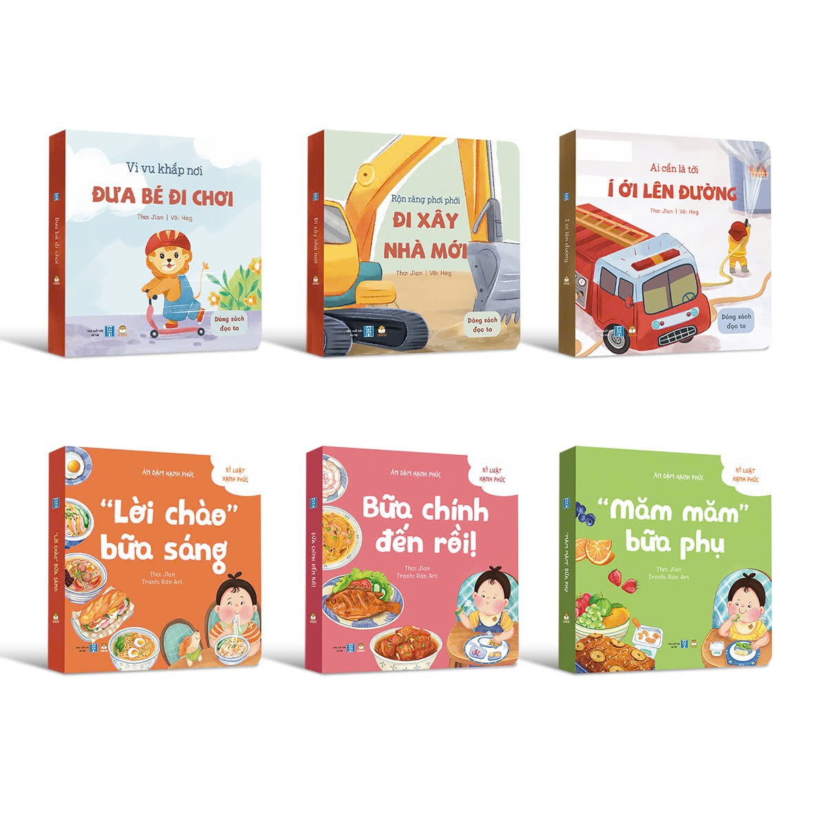 Combo 6 cuốn thơ bồi cứng phát triển vốn từ vựng cho bé
