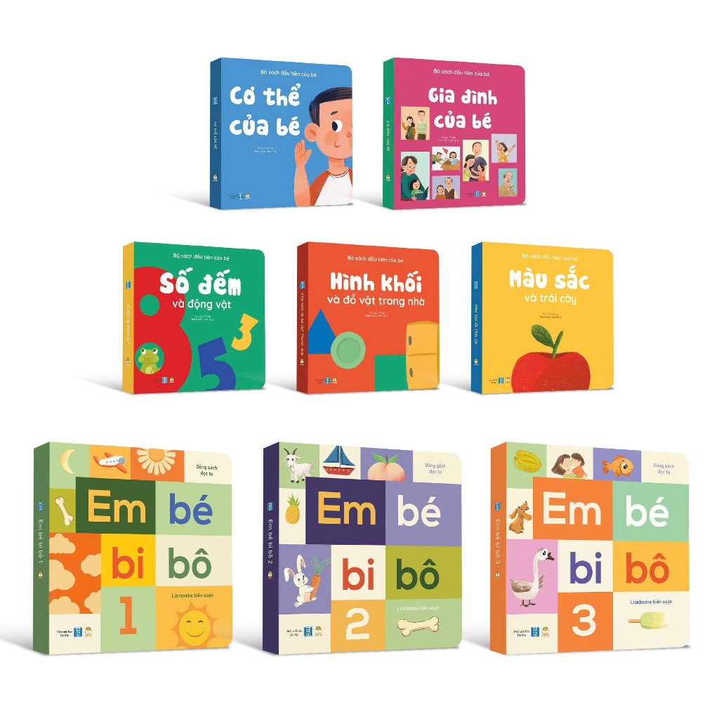 Combo sách thơ bồi cứng đầu tiên của bé 8 cuốn (5QDautien+Bibo)