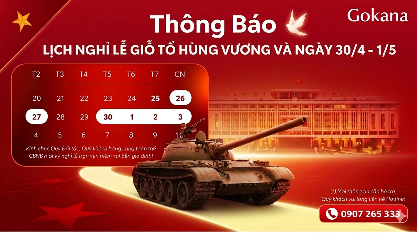 THÔNG BÁO LỊCH NGHỈ LỄ GIỖ TỔ HÙNG VƯƠNG & 30/4-1/5