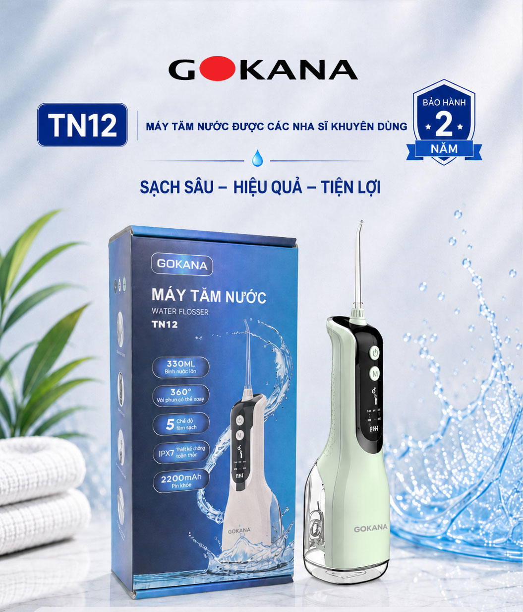 Máy tăm nước du lịch Gokana TN12