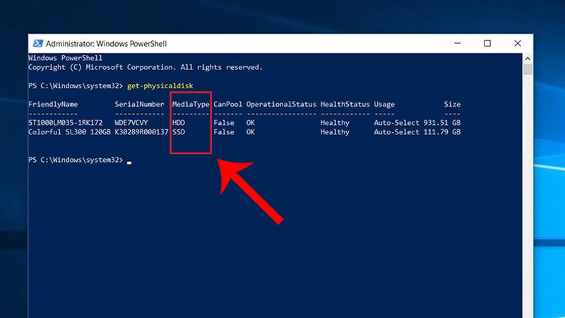 Kiểm tra bằng PowerShell