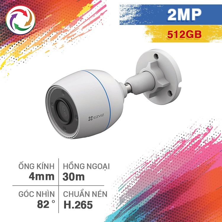 Camera Wi-Fi Ngoài Trời Ezviz H3C Color 2MP