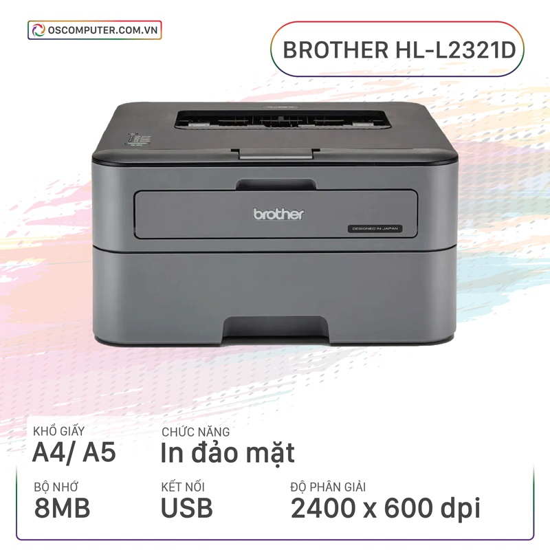 Máy in Brother HL-L2321D (In đảo mặt/A4/A5/USB)