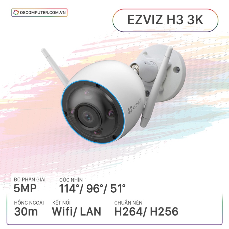 Camera Wi-Fi Ngoài Trời Ezviz H3 3K 5MP