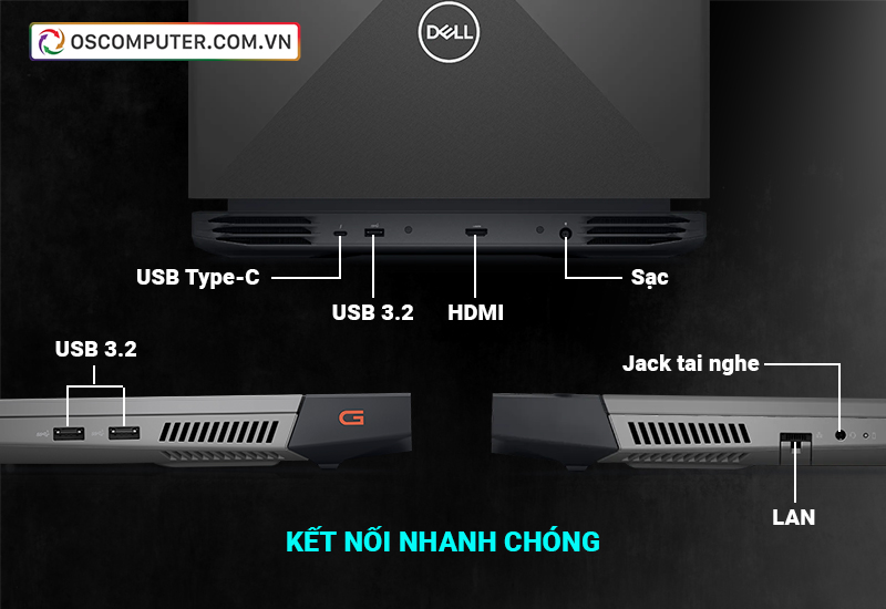 Cổng kết nối Laptop Dell Gaming G15 5520