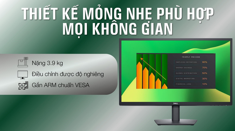 Kích thước của màn hình Dell E2423H