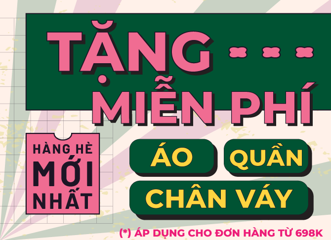 TẶNG MIỄN PHÍ ÁO, QUẦN, CHÂN VÁY BẤT KÌ KHI MUA SẮM TẠI YOONA TỪ 21-27/8