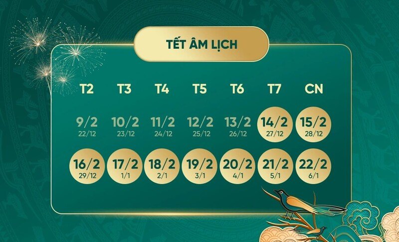 Chi tiết lịch nghỉ Tết Nguyên đán Bính Ngọ 2026: Kỳ nghỉ dài kỷ lục 9 ngày