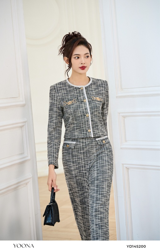 YD14S200- Bộ dạ tweed chun