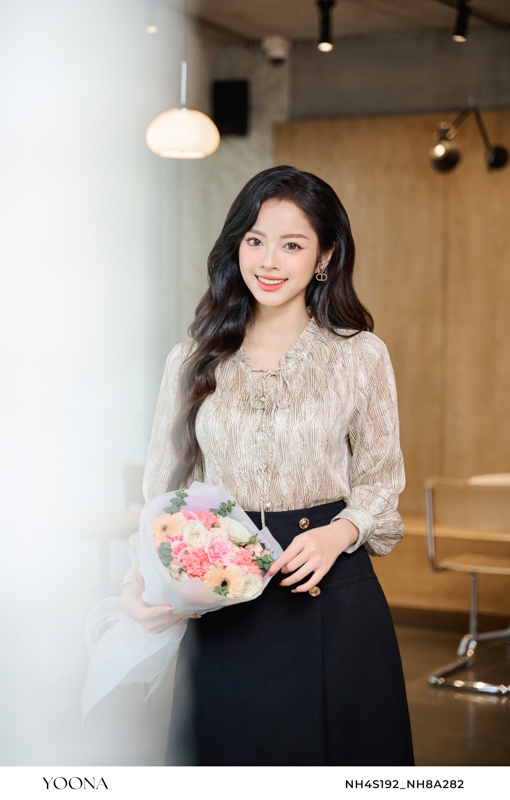 NH4S192- Áo chiffon họa tiết vằn