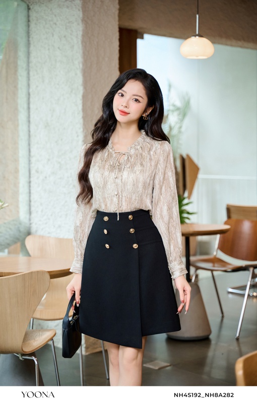 NH4S192- Áo chiffon họa tiết vằn