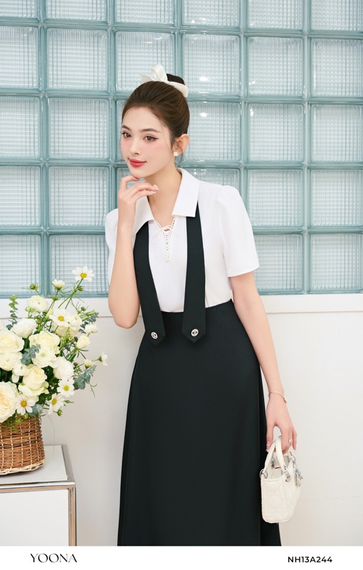 NH13A244- Bộ lụa tuyết phối twill silk