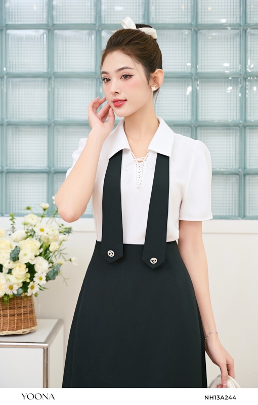 NH13A244- Bộ lụa tuyết phối twill silk