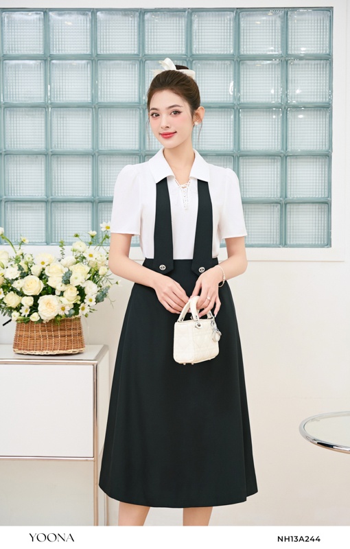 NH13A244- Bộ lụa tuyết phối twill silk