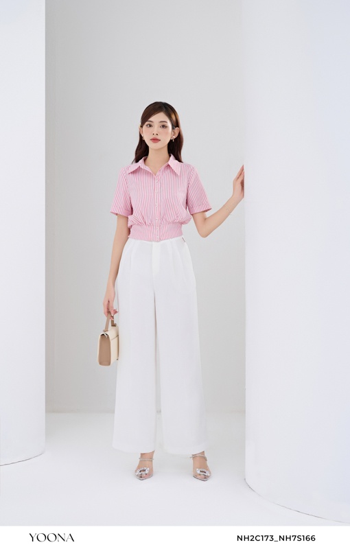 NH7S166- Quần twill silk lóng chéo