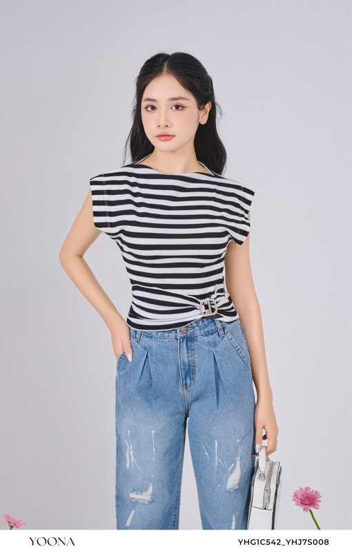 YHG1C542 - Áo cotton kẻ