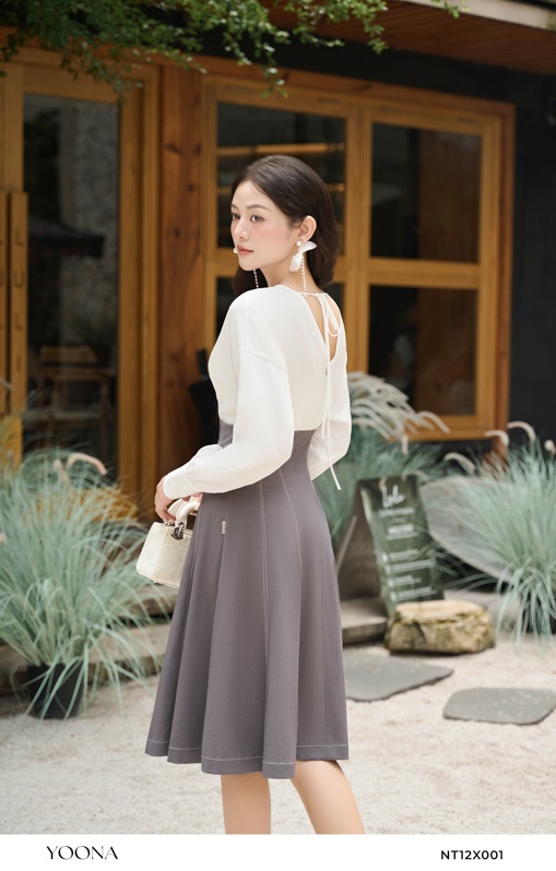 NT12X001- Đầm twill silk hàn