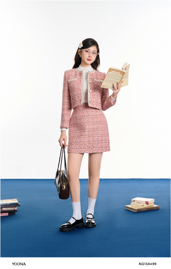 ND13A499 - Sét bộ dạ tweed kim tuyến